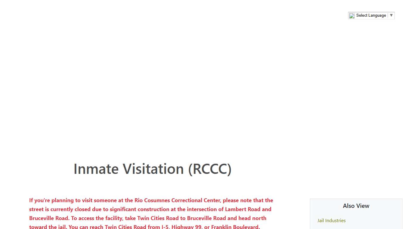 Inmate Visitation (RCCC)